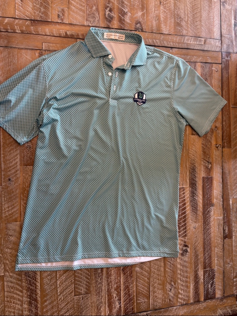 Performance Mint Geo Polo with Stitched Chest Badge